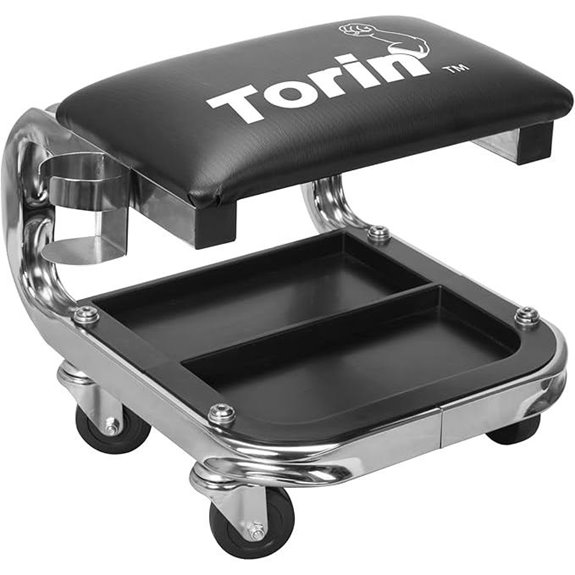 Torin Heavy Duty Rolling Garage Seat with Storage