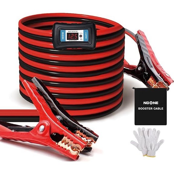 NOONE 2-Gauge Jumper Cables with Clamps and Protection