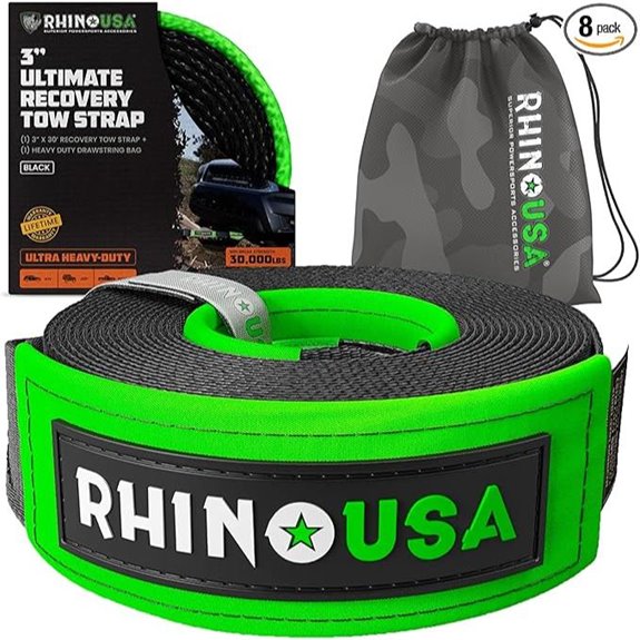 Rhino USA Heavy Duty Tow Strap for Offroad Vehicles