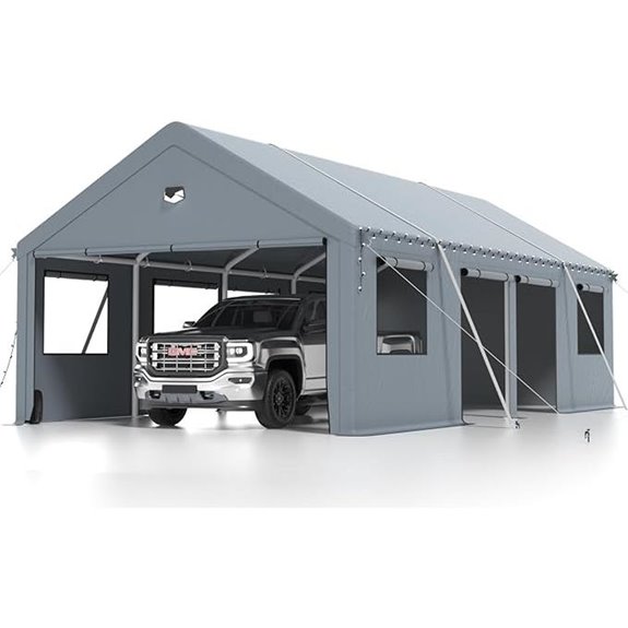 Heavy Duty 13x25 Portable Carport with Side Doors