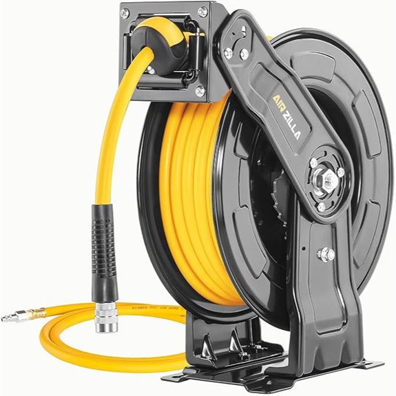 Premium Steel Retractable Air Hose Reel with Dual Arm