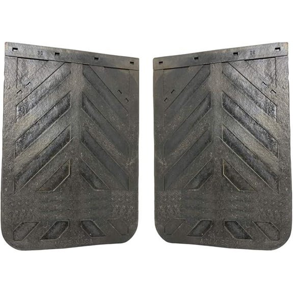 Black Semi Truck Mud Flaps Chevron Heavy Duty Rubber Pair