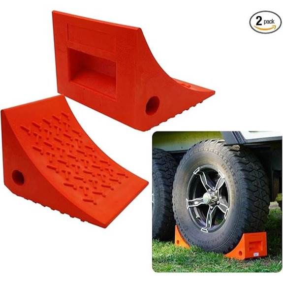 SECURITYMAN Heavy Duty Rubber Wheel Chocks (2 Pack)