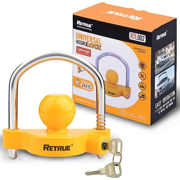 RETRUE Universal Trailer Hitch Lock Heavy-Duty Steel