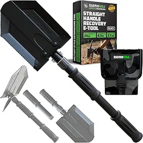 Rhino USA Survival Shovel with Pick - Heavy Duty