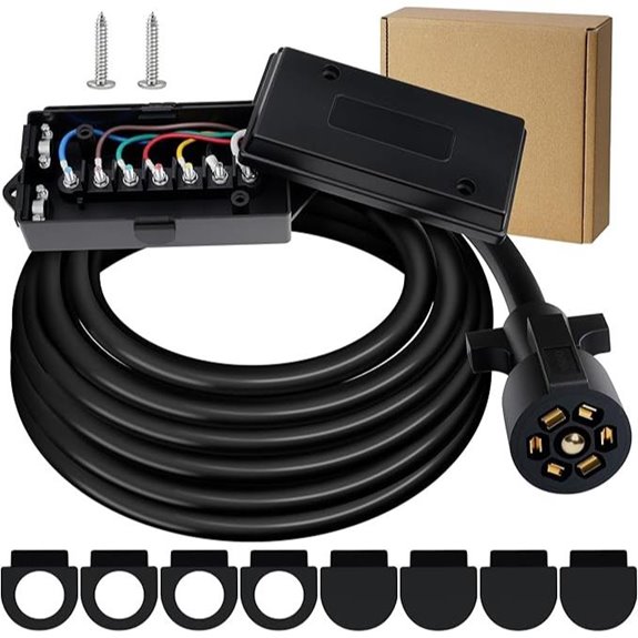 Heavy Duty 7-Way Trailer Cord with Junction Box
