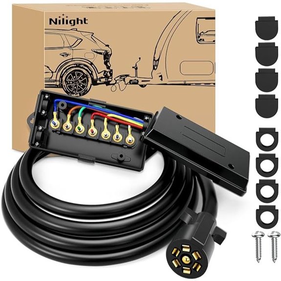 Nilight 7-Way Heavy Duty Trailer Wiring Extension