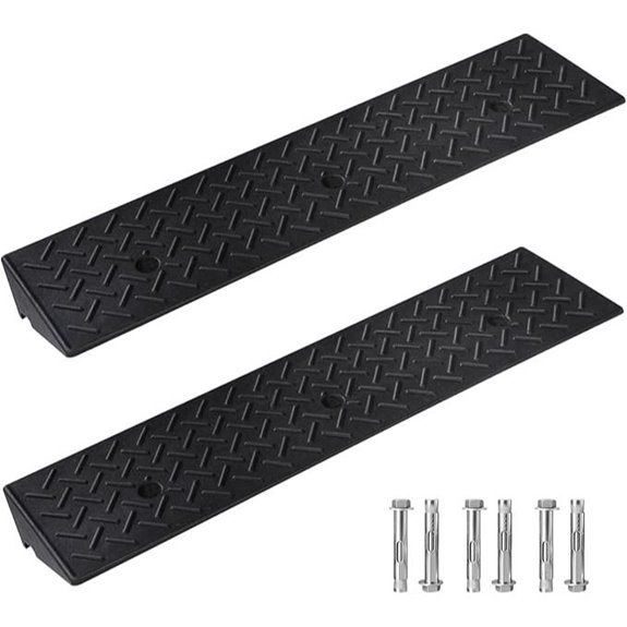 Heavy-Duty Rubber Curb Ramp Set for Vehicles and Wheelchairs