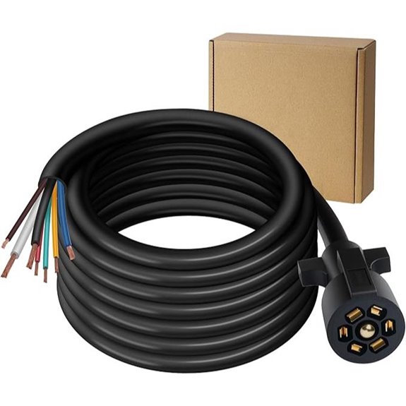 7-Way Trailer Cord 12FT Heavy Duty Weatherproof