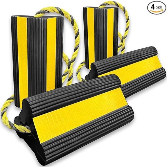 Heavy-Duty Wheel Chocks with Safety Rope (2-Pack)