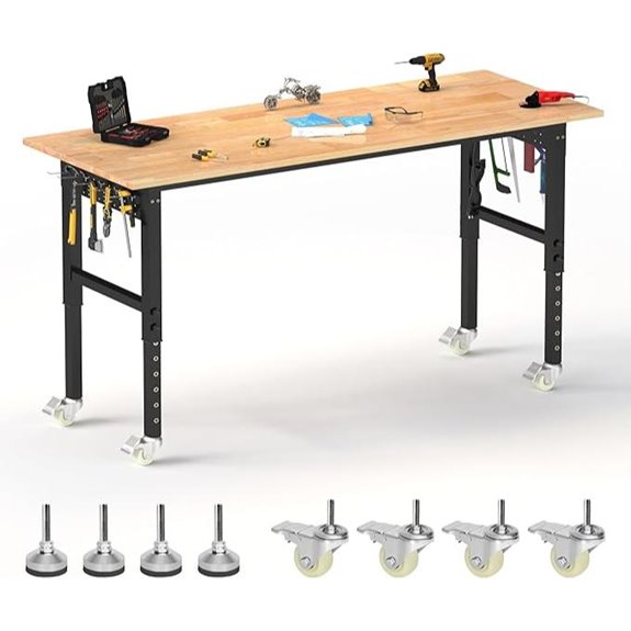 Heavy Duty 70’’ Workbench with Wheels and Power Outlets