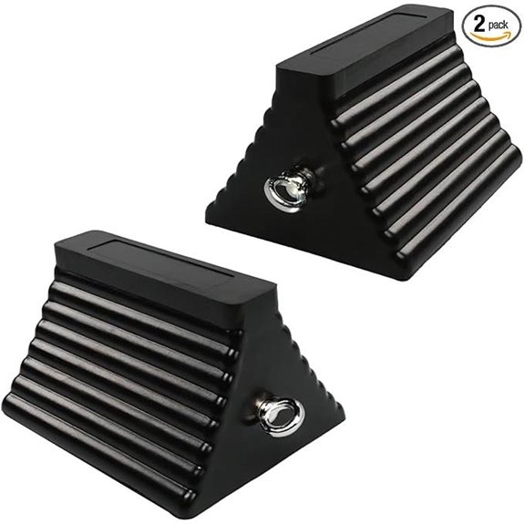 Heavy Duty Rubber Wheel Chocks with Eyebolt (2)