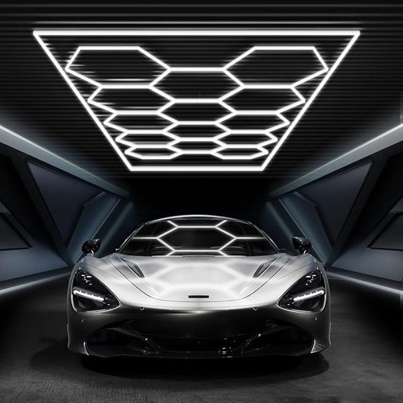 Hexagon Garage Lights 672W 86400LM 6500K Mounting Clip