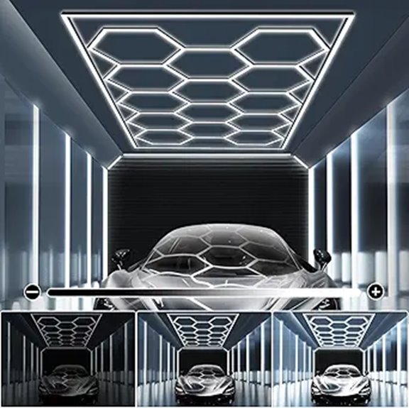 Hexagon Dimmable LED Garage Light with Frame