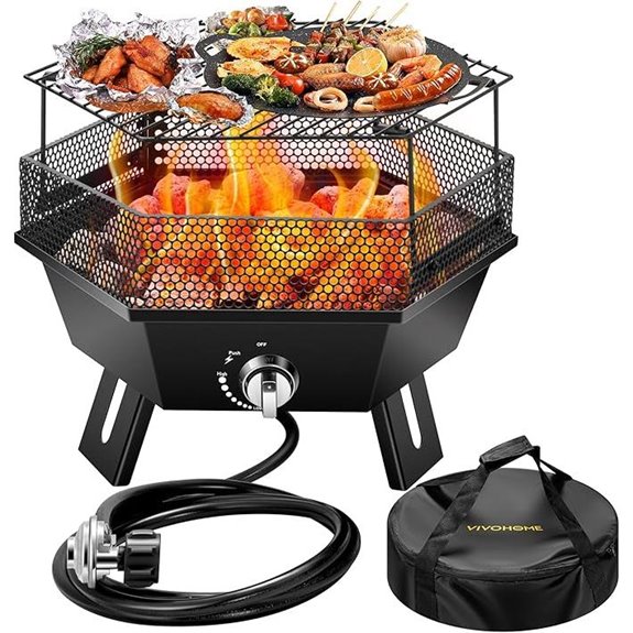 VIVOHOME 58,000 BTU Propane Fire Pit with Carry
