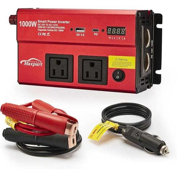 TWING 1000W Car Inverter with Dual Outlets and USB
