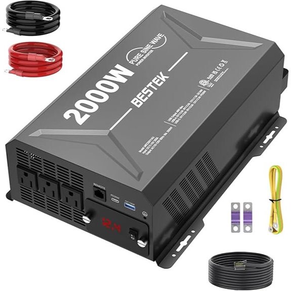 2000W Pure Sine Wave Power Inverter with USB and Remote