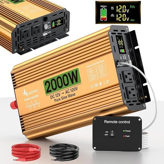 2000W Pure Sine Wave Inverter with USB & Remote