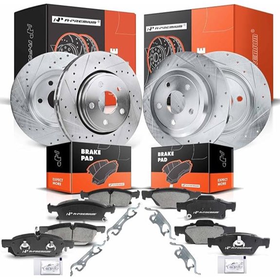 A-Premium Brake Rotors & Ceramic Pads Kit (12-PC)