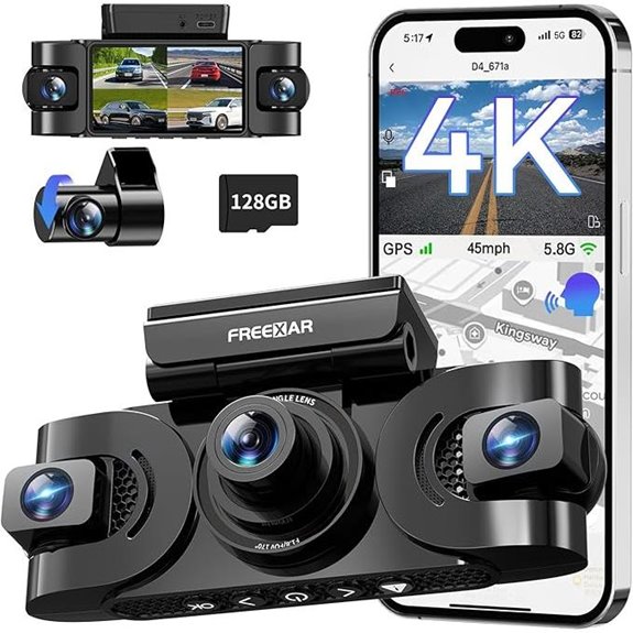 4K 360° Car Dash Cam with Night Vision & Wi-Fi