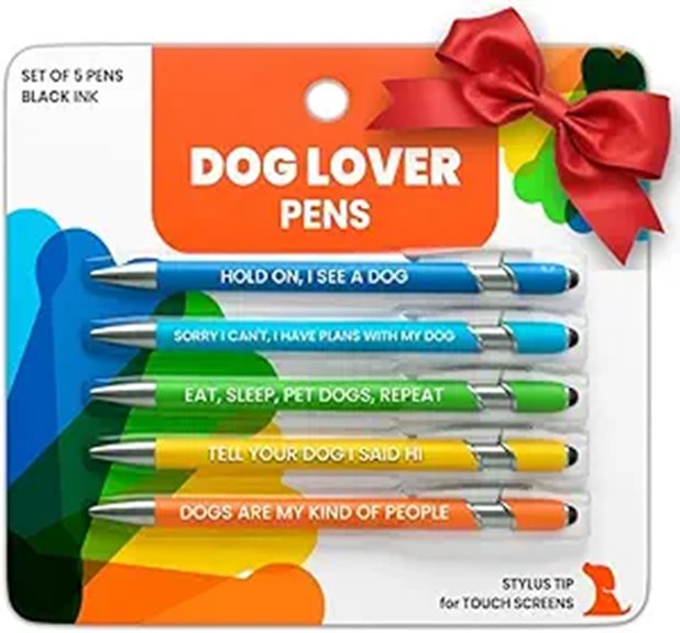 Funny Dog Lover Pen Set with Dog Quotes