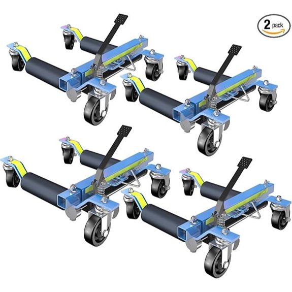 LARBANKE 4-Piece Hydraulic Car Wheel Dolly Set