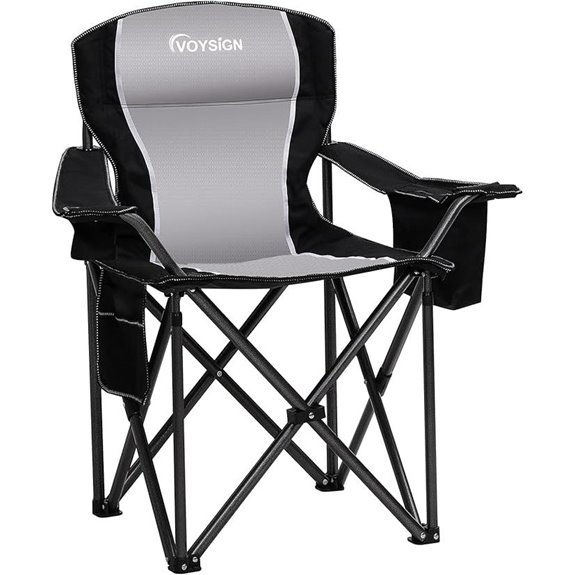 Oversized Padded Camping Chair with Cooler and Cup Holder