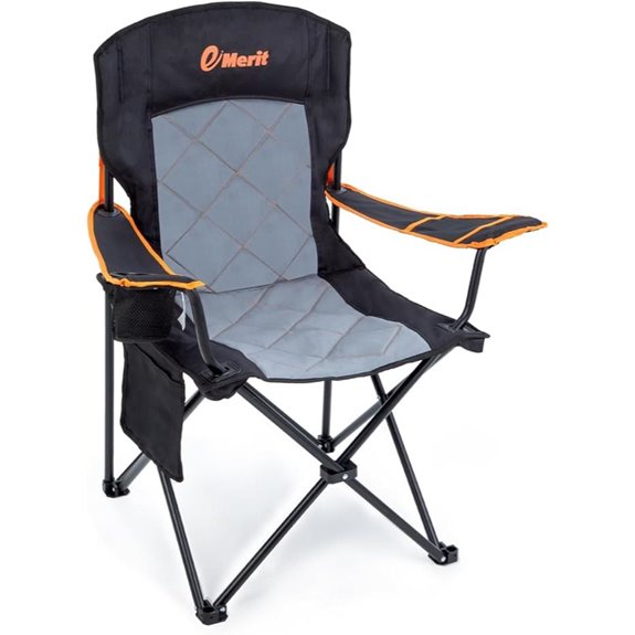 EMERIT Oversized Padded Camping Chair with Cup Holder