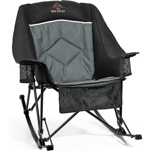 Oversized Heavy Duty Camping Rocking Chair with Cup Holder