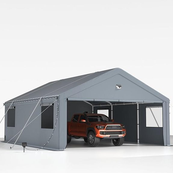 Heavy Duty 20x20 Carport with Removable Walls