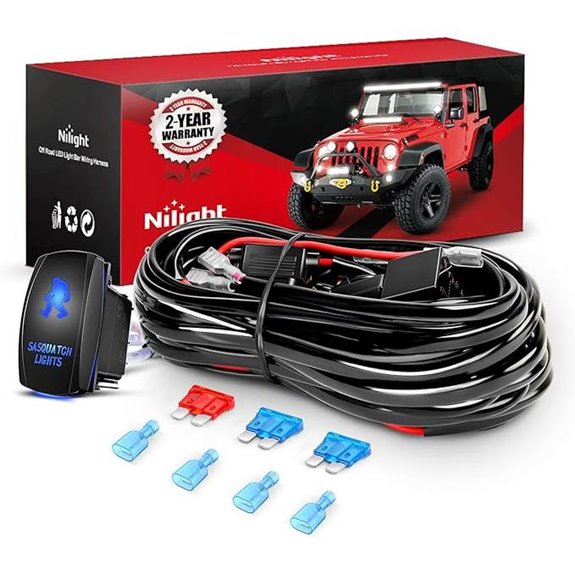 Nilight LED Light Bar Wiring Harness Kit (2 Years Warranty)