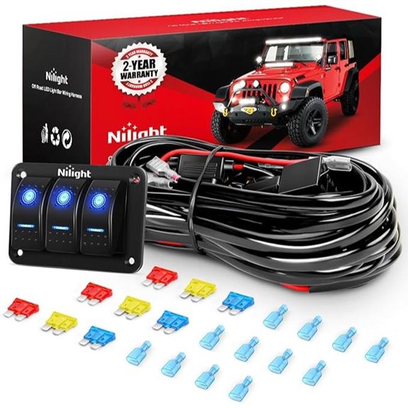 Nilight 16AWG LED Light Bar Wiring Harness Kit