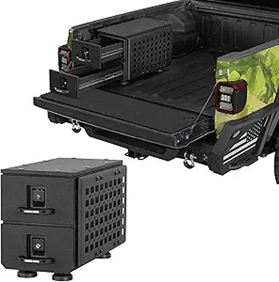 Weatherproof Lockable Truck Bed Toolbox with Dual Drawers