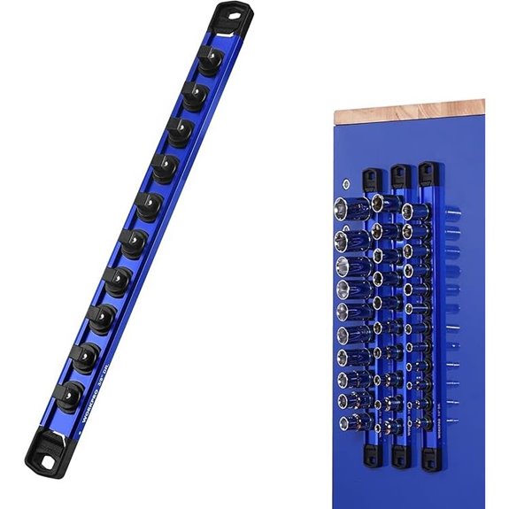 WORKPRO Magnetic Socket Organizer with Removable Clips