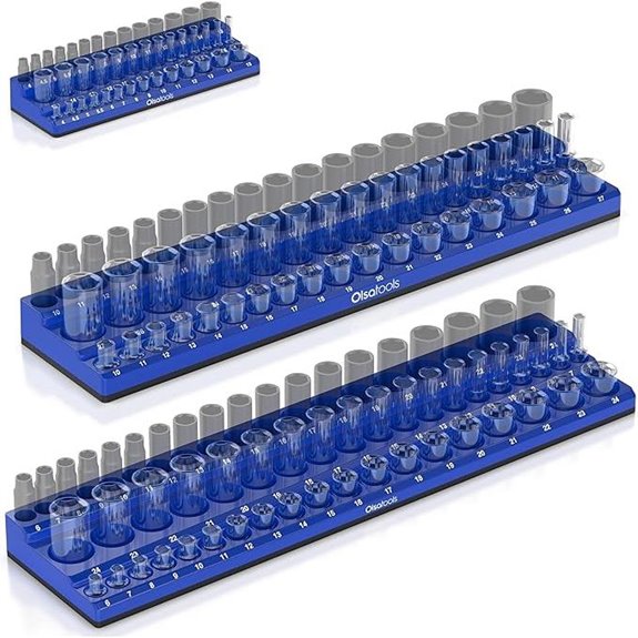 Olsa 3-Row Magnetic Socket Organizer Kit