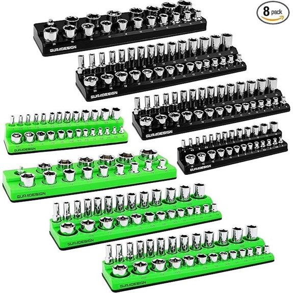 8PCS Magnetic Socket Organizer Set