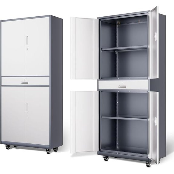 DNA Motoring Metal Garage Storage Cabinet with Lock