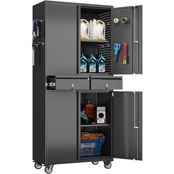 SUXXAN 71 Metal Garage Storage Cabinet with Hooks