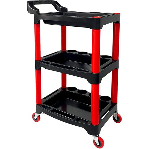 Auto Detailing Cart with Wheels and Storage
