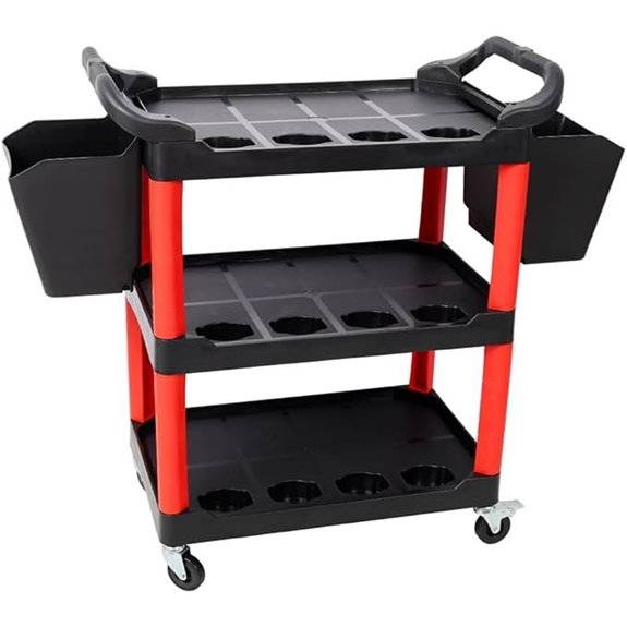Homonova Car Detailing Cart with Wheels and Shelves