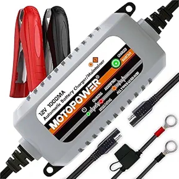 MOTOPOWER 12V Battery Charger & Maintainer with Timer