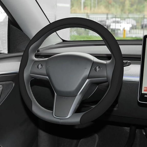 Frani Nappa Leather 15-Inch Non-Slip Steering Wheel Cover