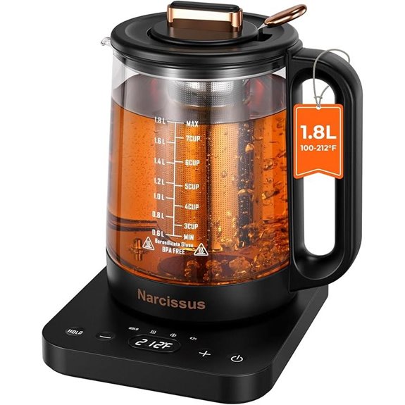 Narcissus 1.8L Glass Electric Kettle with Infuser
