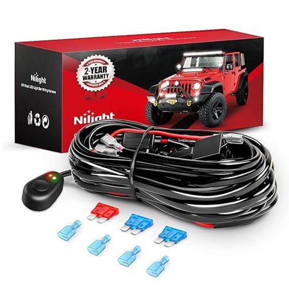 Nilight Off-Road LED Light Bar Wiring Harness Kit