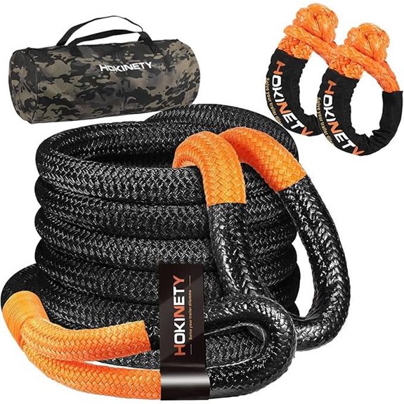 Kinetic Recovery Tow Rope with Shackles for Offroad