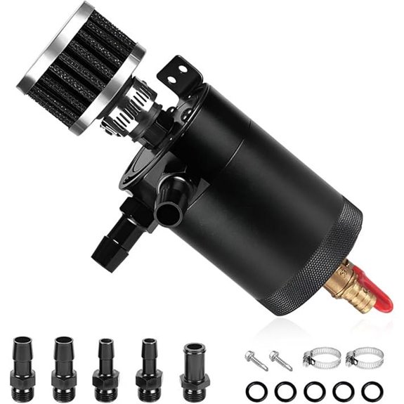 Oil Catch Can Kit with Breather Filter and Adapters
