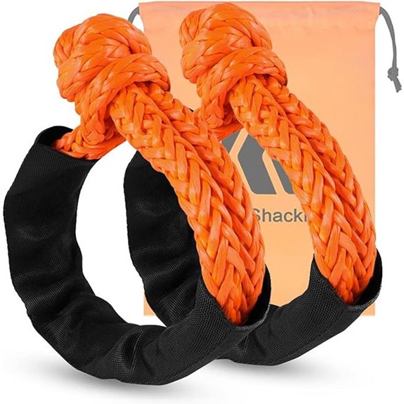 Lightweight 1/2 Soft Shackle (2-Pack Orange 56,000 lbs)