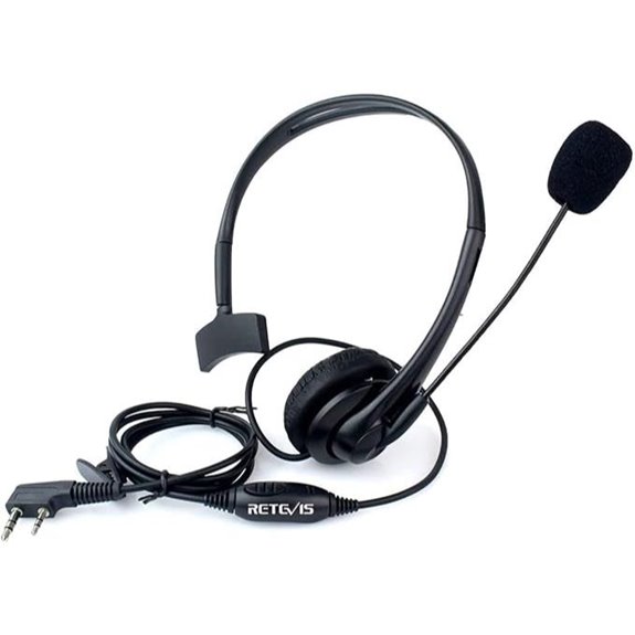 Retevis Overhead Walkie Talkie Headset with Boom Mic