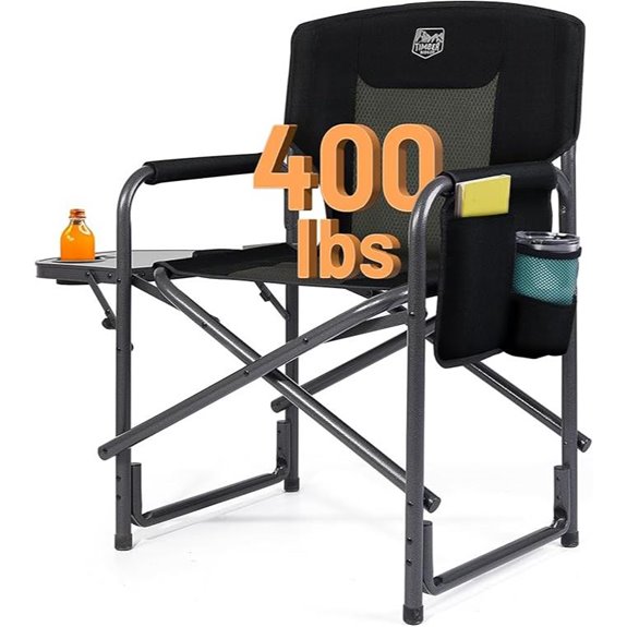 Timber Ridge Oversized Aluminum Camping Chair with Side Table