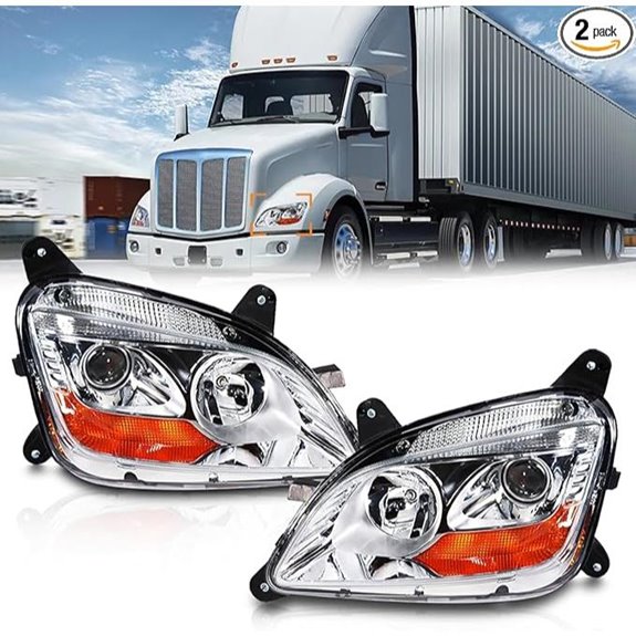 Peterbilt 579/587 Headlight Chrome Housing Pair